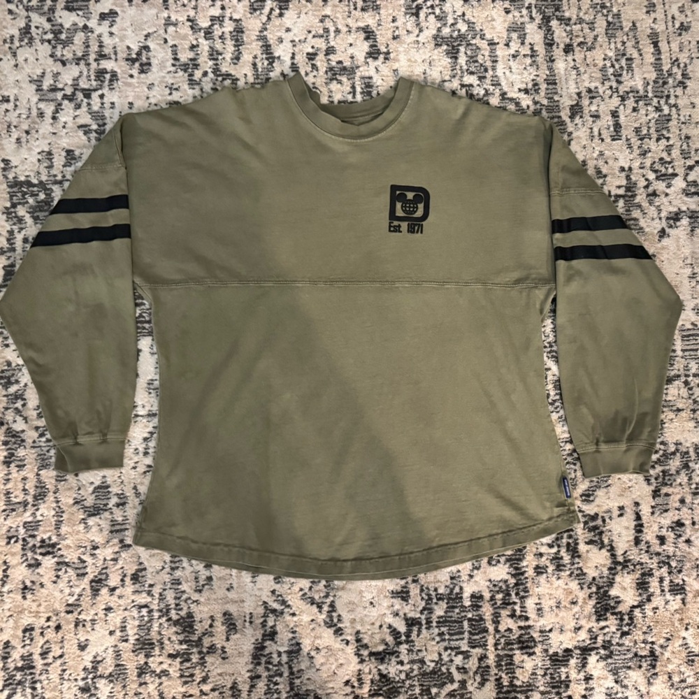 Olive Green Disney jersey Tshirt size XL Long Sleeve